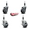Service Caster 3.5'' Thermoplastic Rubber Wheel Swivel 7/8'' Expanding Stem Caster Set 2 Brakes, 4PK SCC-EX20S3514-TPRB-2-TLB-2-78 - alternate 2